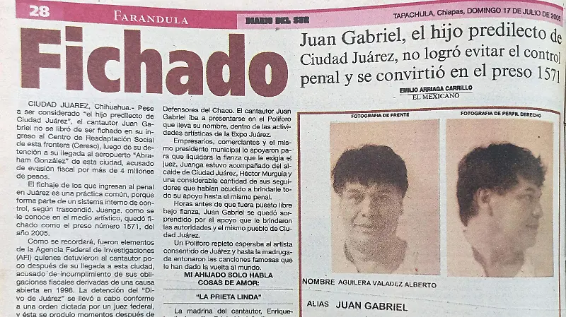 Fichado Juan Gabriel 